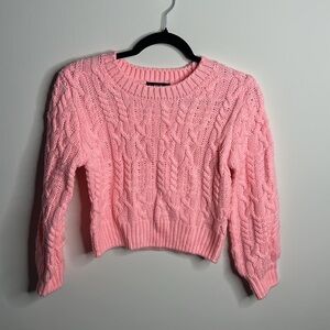Pink Cable Knit Sweater